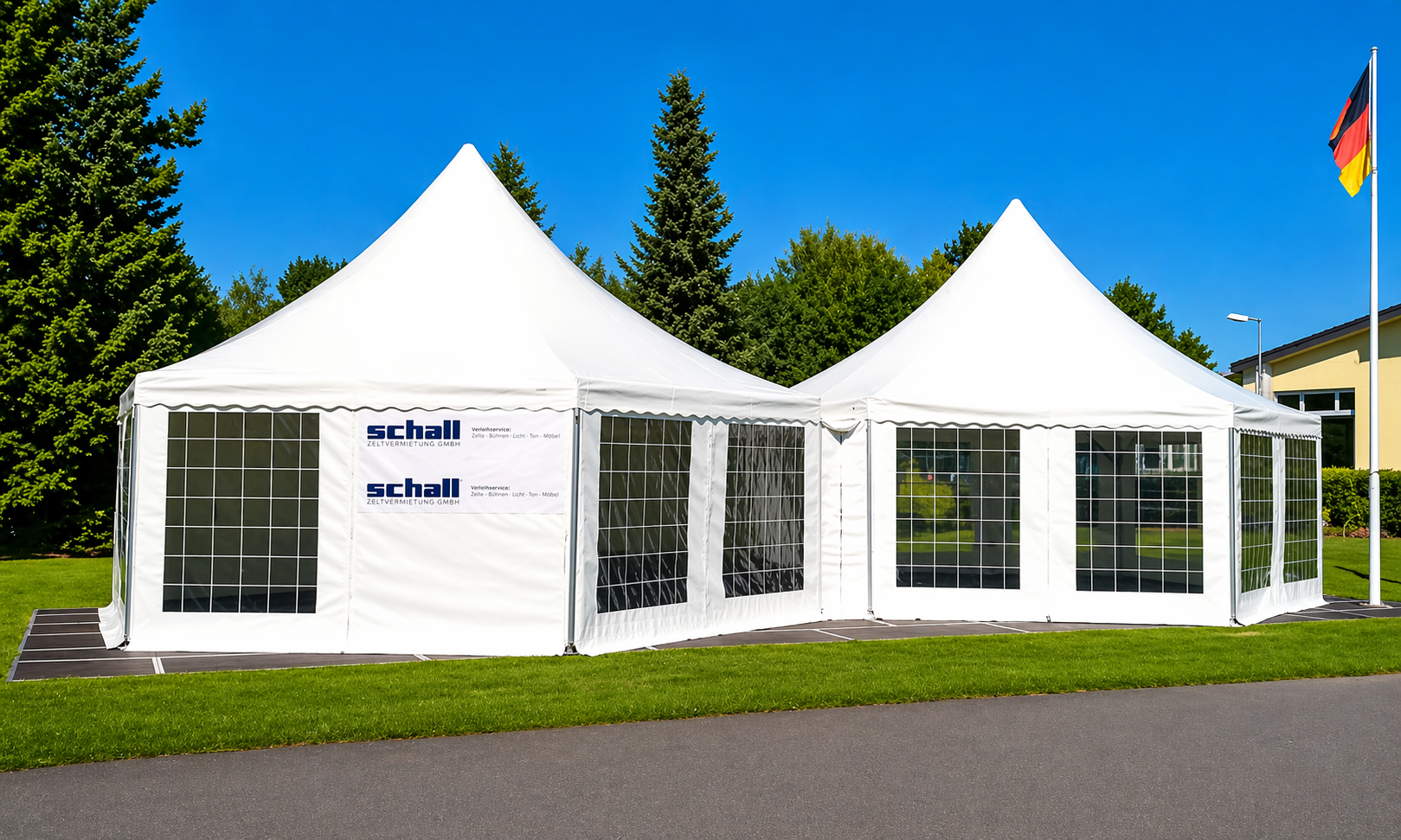 Tent coverings and event tent systems